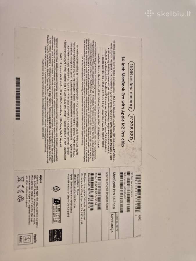 Apple MacBook Pro 14" (M2 Pro / 16gb / 512gb SSD) - nuotraukos Nr. 6