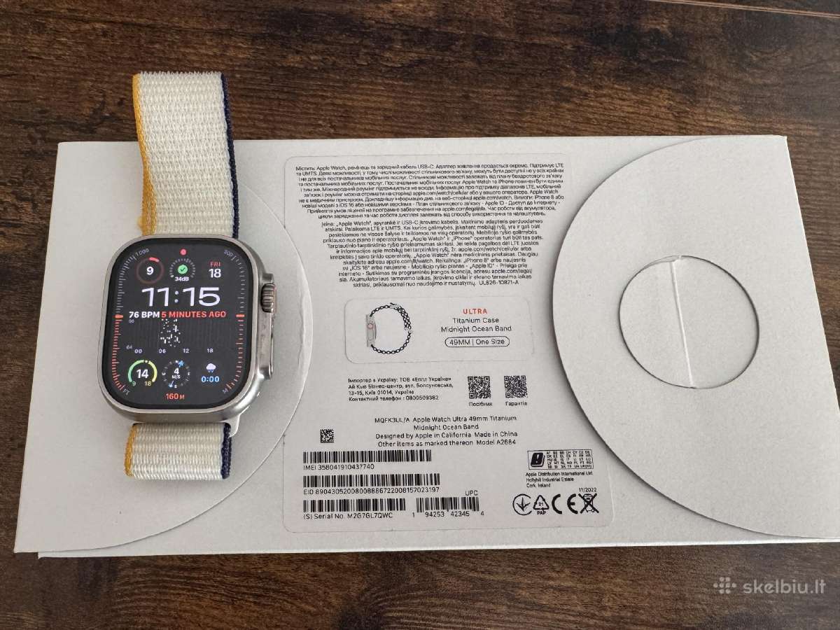 Apple Watch Ultra 49mm, idealus, su dokumentais - nuotraukos Nr. 2