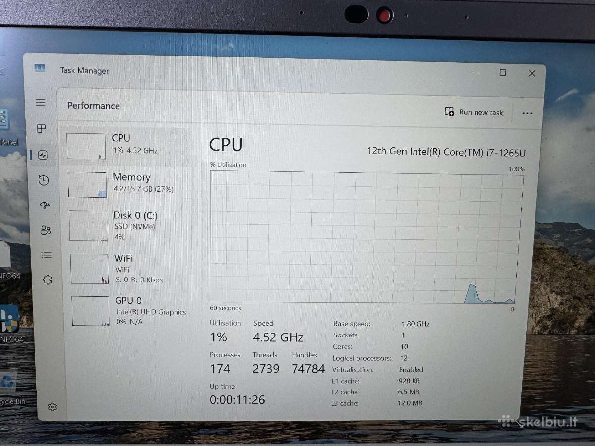 Dell Latitude 5430 i7-1265u/16gb RAM/512gb SSD - nuotraukos Nr. 8