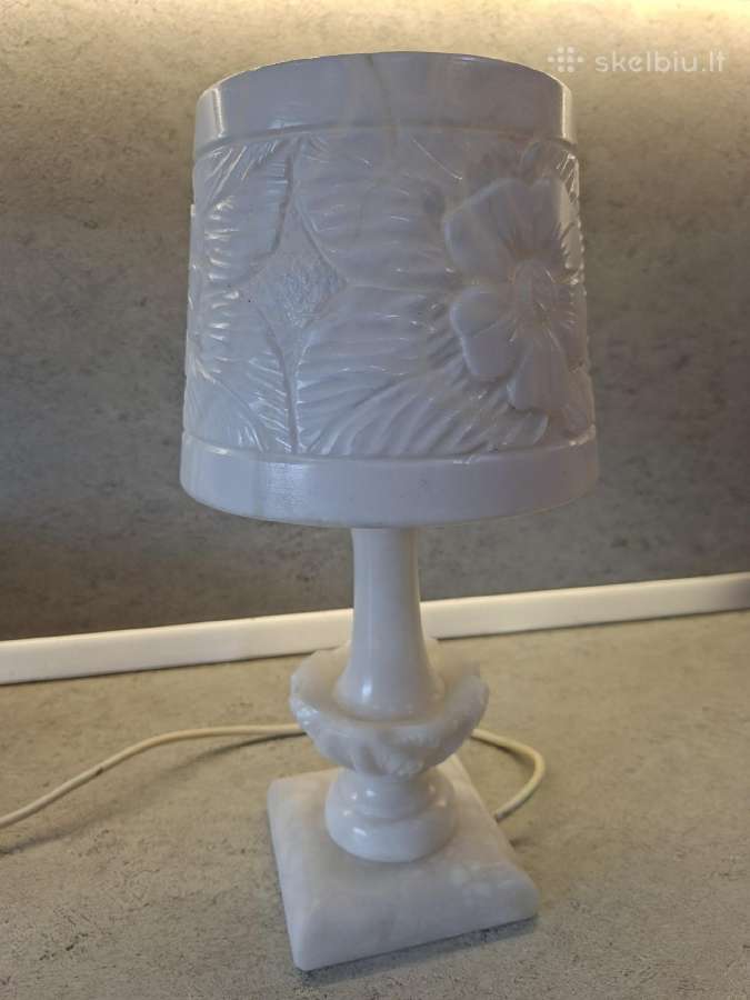 Vintažinė alabastro stalinė lempa 37 cm - nuotraukos Nr. 3