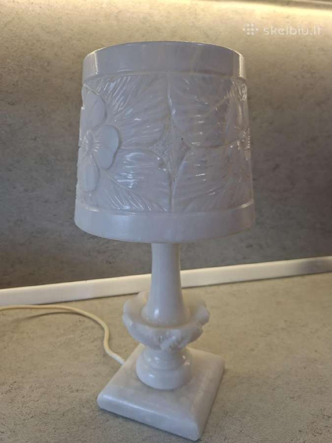 Vintažinė alabastro stalinė lempa 37 cm - nuotraukos Nr. 4