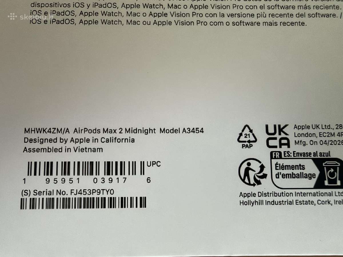Naujos ir neišpakuotos Apple Airpods Max 2 - nuotraukos Nr. 2