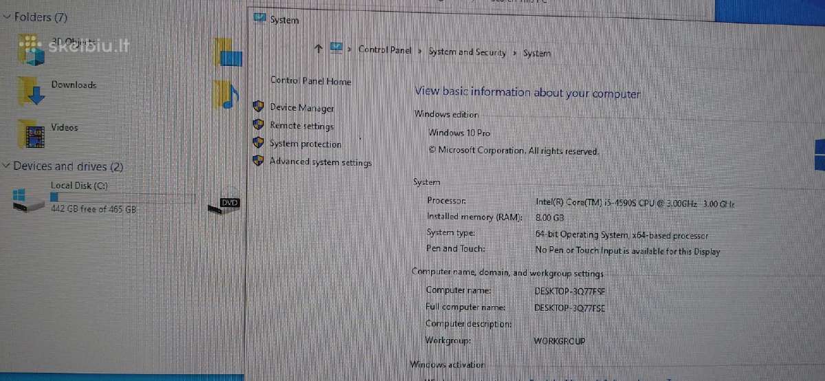 Hp - i5 4590s, 8gb RAM, 500gb HDD - nuotraukos Nr. 2