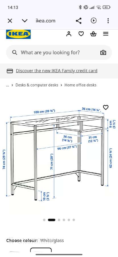 Ikea Vittsjö kompiuterio stalas 100 36 c - nuotraukos Nr. 3