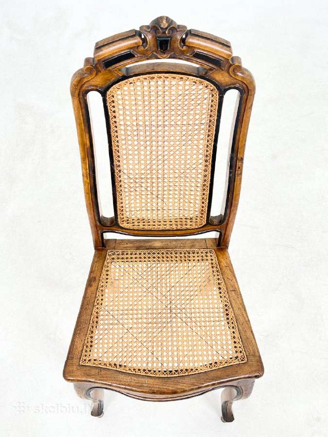 Drožinėtos riešutmedžio kėdės 6 vnt. Komplektas - nuotraukos Nr. 7
