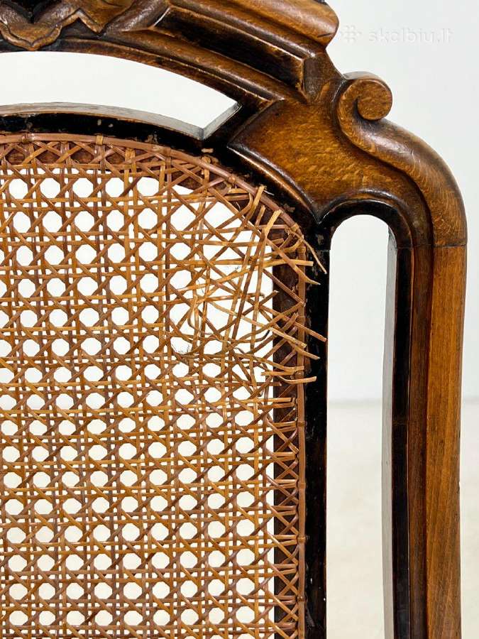 Drožinėtos riešutmedžio kėdės 6 vnt. Komplektas - nuotraukos Nr. 17