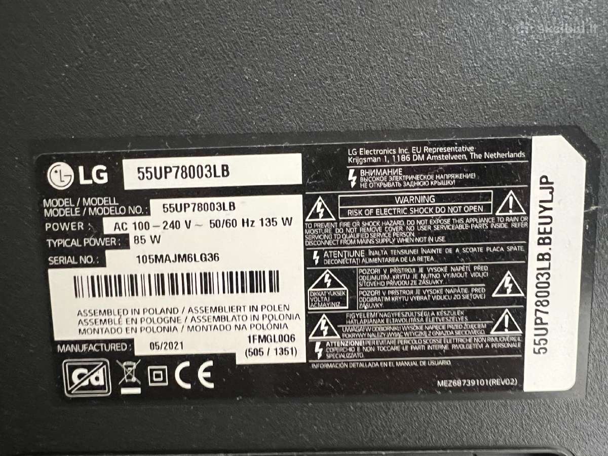 Naudotas Televizorius LG 55up78003lb - nuotraukos Nr. 2