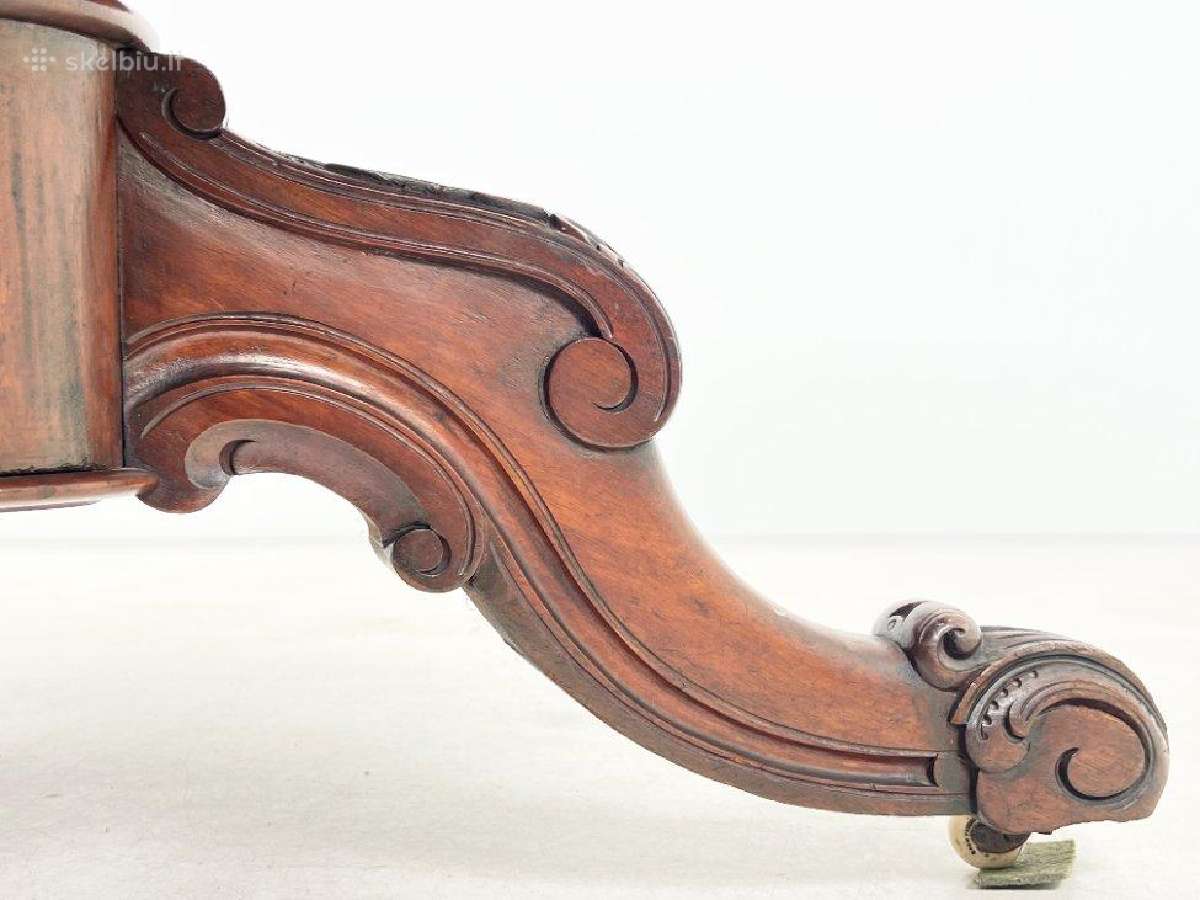 Senovinis, apvalus raudonmedžio stalas - nuotraukos Nr. 10