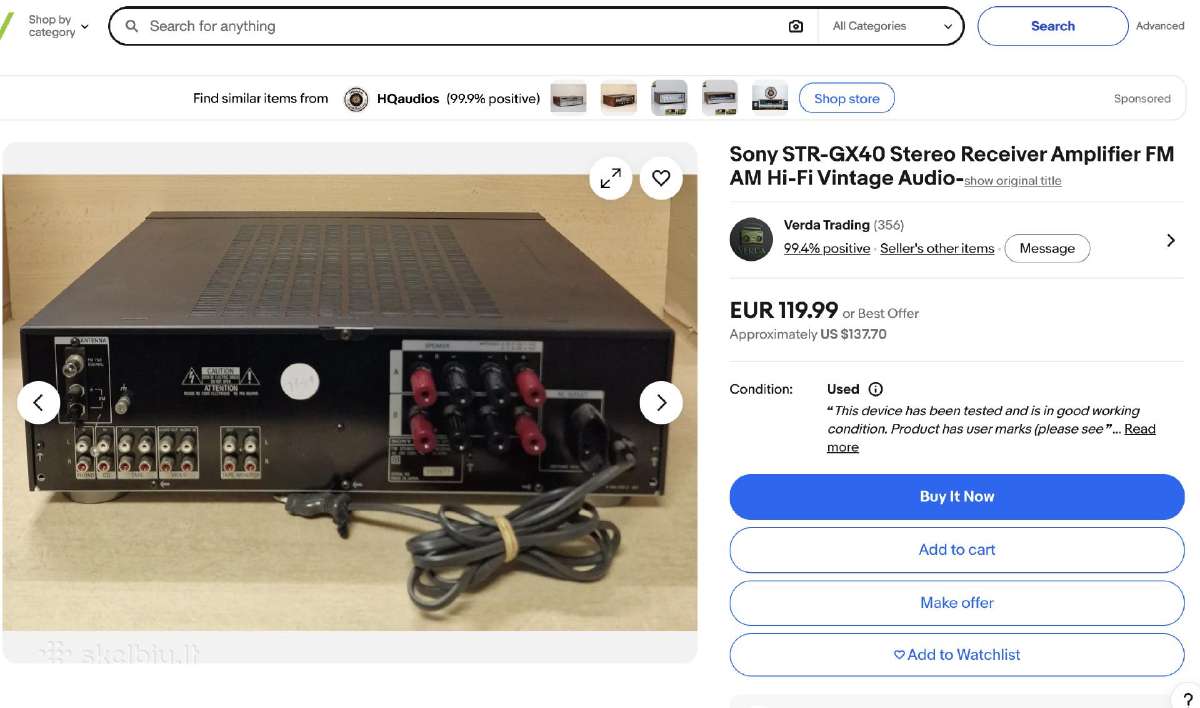 Technics SB-cs50, Sony Str-gx40 - nuotraukos Nr. 8