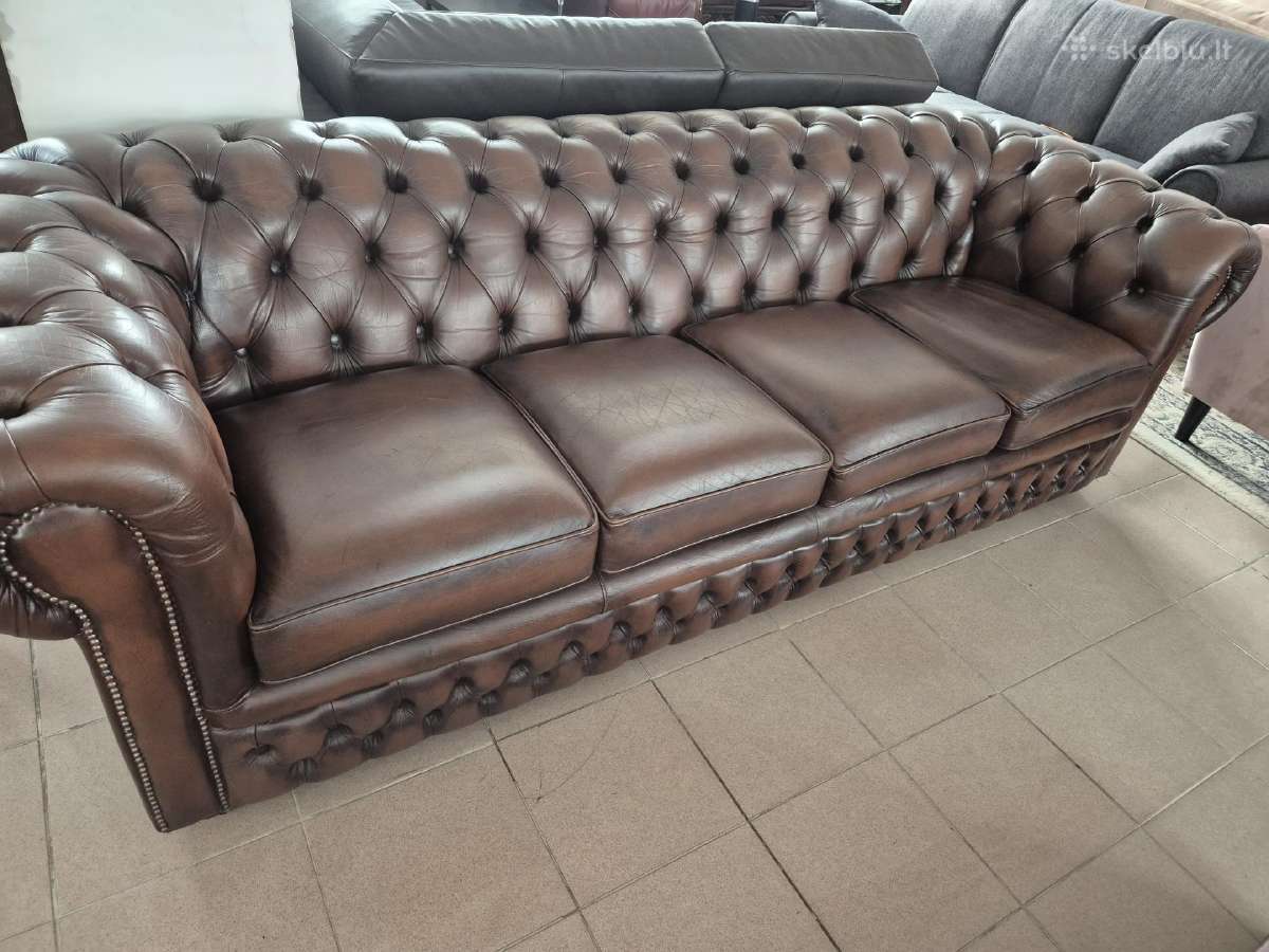 Prabangi 4vietė chesterfield sofa - nuotraukos Nr. 4