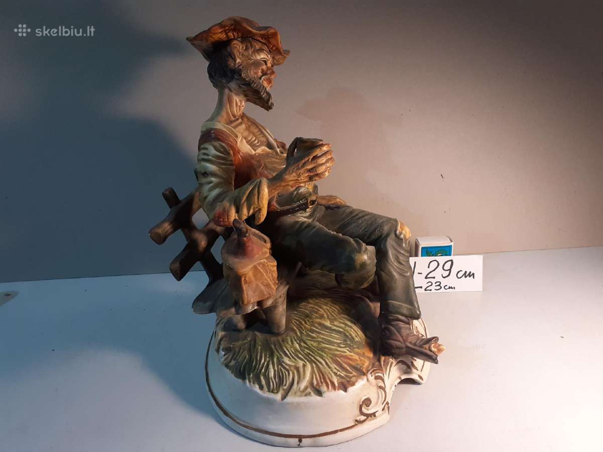 Capodimonte figūrėlė „Klajūnas ant suoliuko“ - nuotraukos Nr. 12
