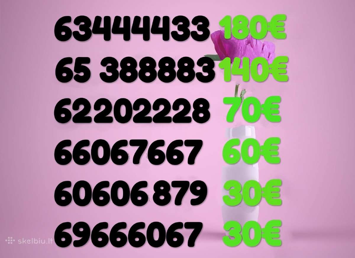 Gražus VIP numeris 6789 4444 707707 388883 4321234 - nuotraukos Nr. 3