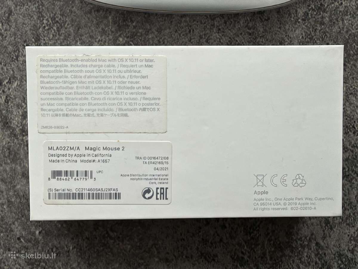 Apple Magic mouse 2 pelė - nuotraukos Nr. 3