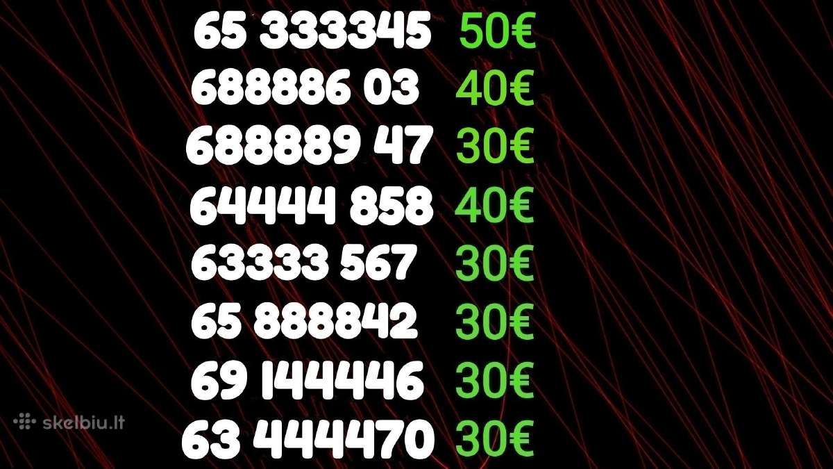 Gražūs VIP Numeriai 70 vnt. Po 30/40€.111 777 000 - nuotraukos Nr. 8