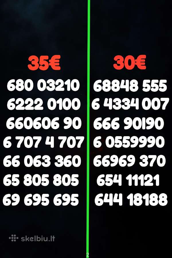 Gražūs VIP Numeriai 70 vnt. Po 30/40€.111 777 000 - nuotraukos Nr. 2