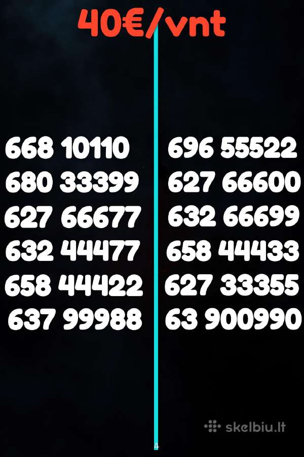 Gražūs VIP Numeriai 70 vnt. Po 30/40€.111 777 000 - nuotraukos Nr. 4