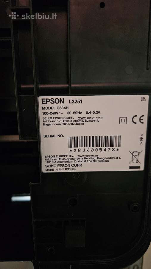 Spausdintuvas/skeneris, WiFi Epson L3251 - nuotraukos Nr. 5