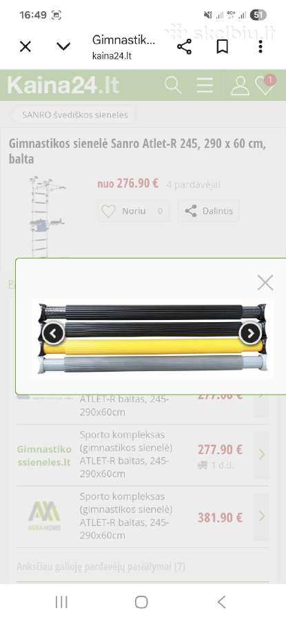 Švediška sporto gimnastikos sienelė - nuotraukos Nr. 4