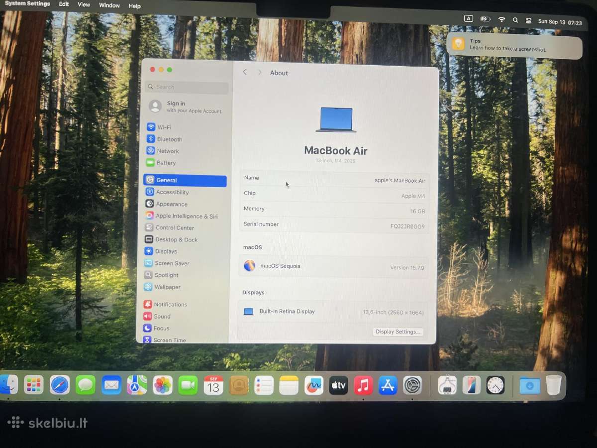 MacBook Air 13 M4, 16gb RAM, 256gb SSD - nuotraukos Nr. 2