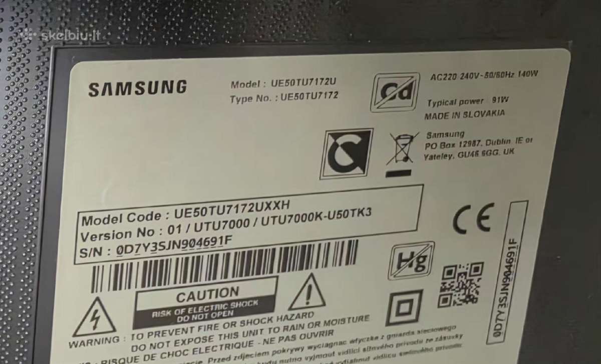 Televizorius Samsung 50" 4k Smart TV - nuotraukos Nr. 7