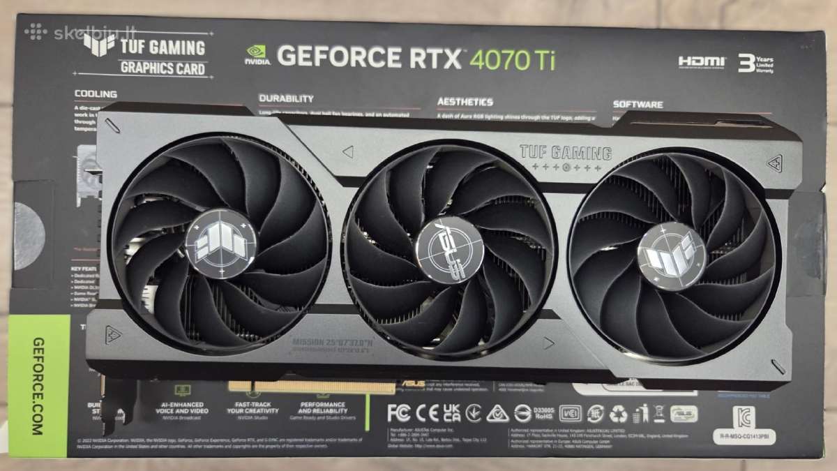 Asus Tuf Gaming Geforce Rtx 4070 Ti 12gb + Ptm7950 - nuotraukos Nr. 3