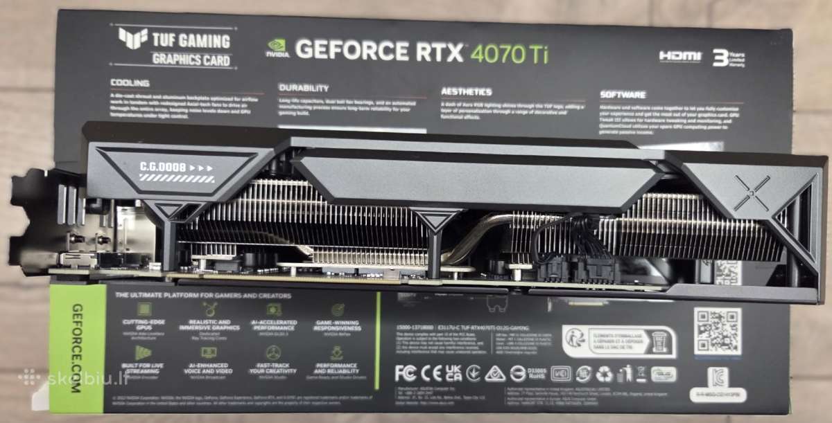 Asus Tuf Gaming Geforce Rtx 4070 Ti 12gb + Ptm7950 - nuotraukos Nr. 4
