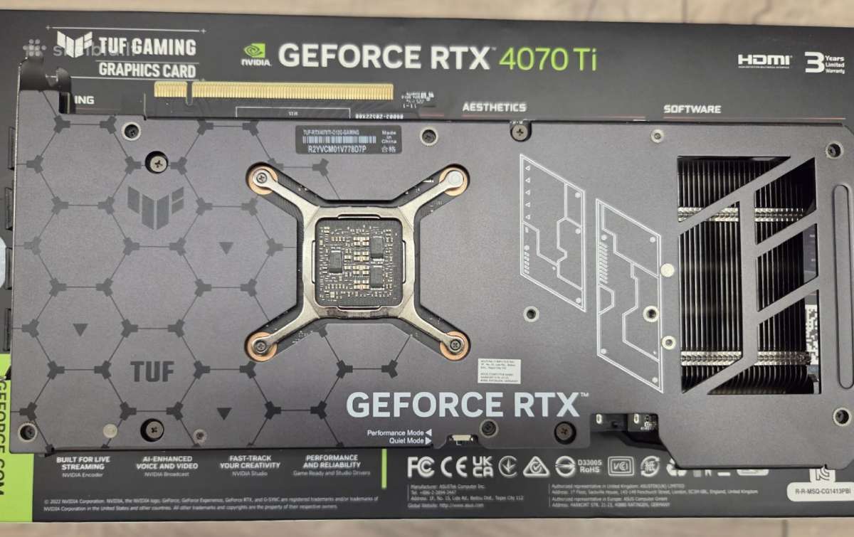 Asus Tuf Gaming Geforce Rtx 4070 Ti 12gb + Ptm7950 - nuotraukos Nr. 6