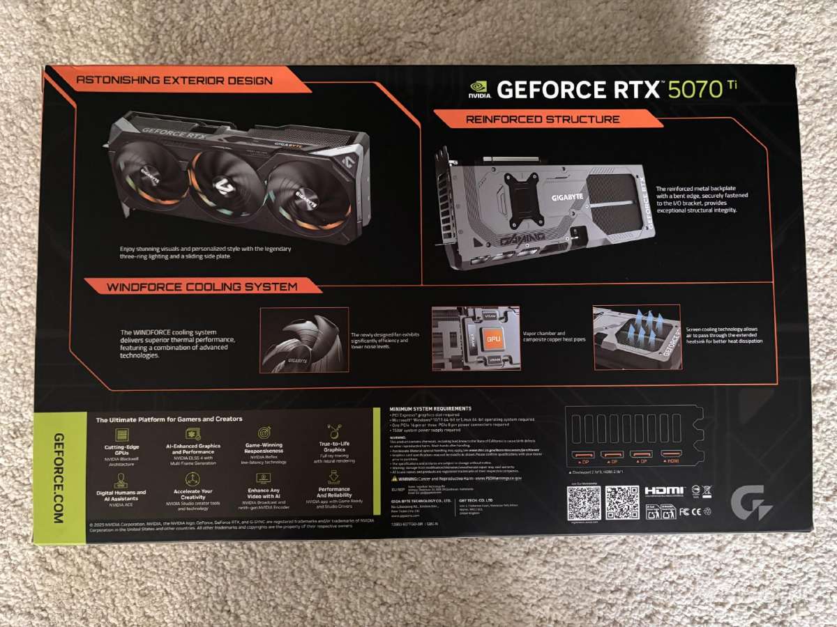 Nvidia geforce rtx 5070 ti beveik naujas - nuotraukos Nr. 10