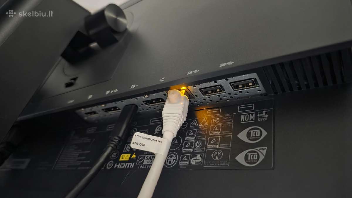 Lenovo Thinvision P24h-20 usb-c krovimas, ethernet - nuotraukos Nr. 3