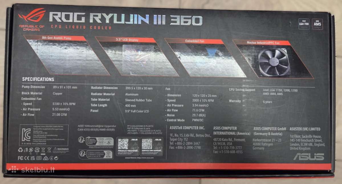 Asus Rog Ryujin III 360 - nuotraukos Nr. 9