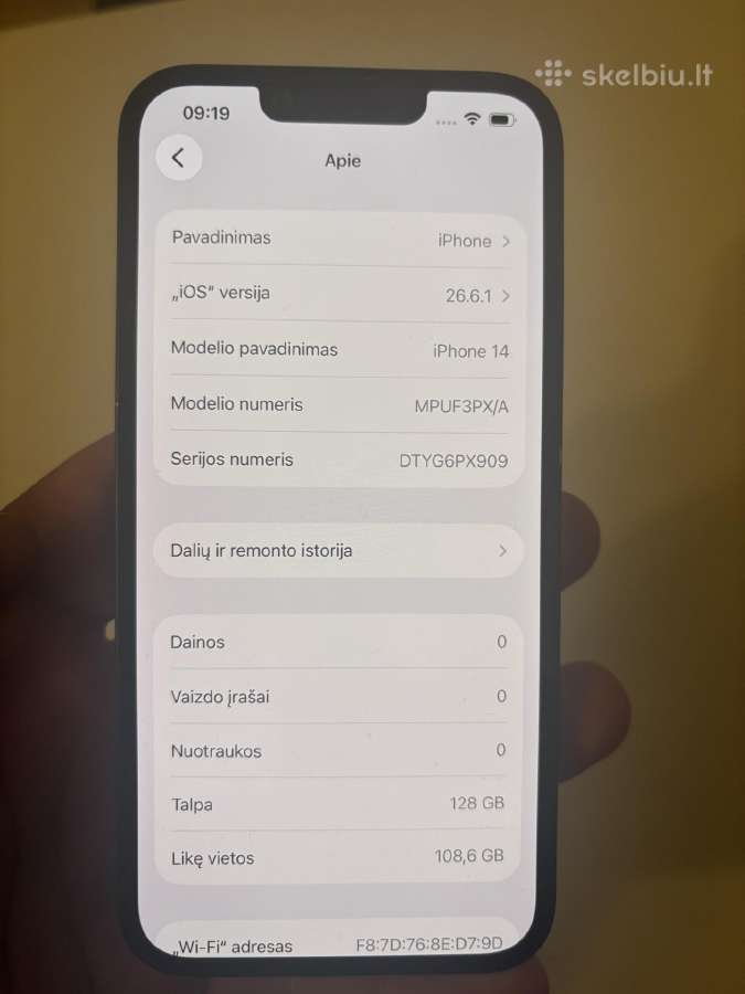 iPhone 14 128gb - nuotraukos Nr. 3