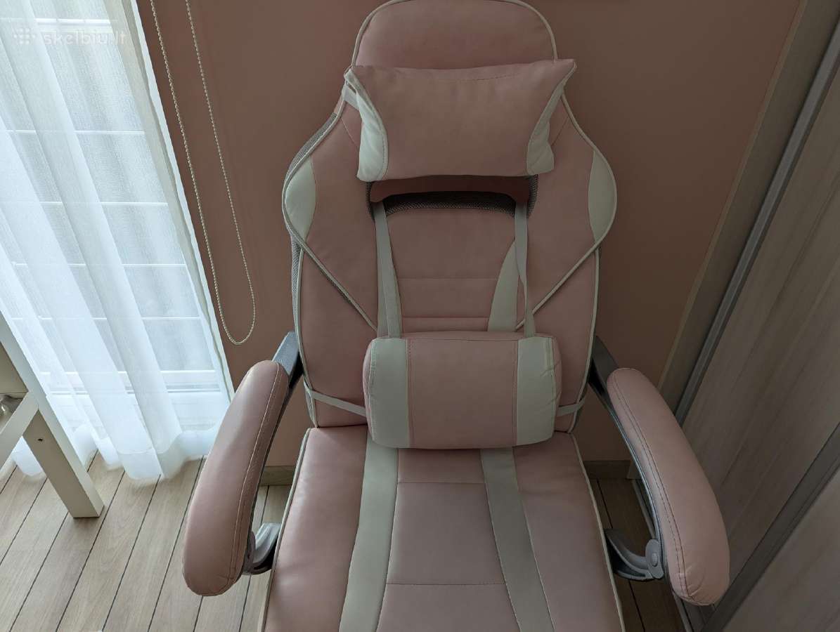 Švelniai rožinė ergonomiška kėdė - nuotraukos Nr. 2