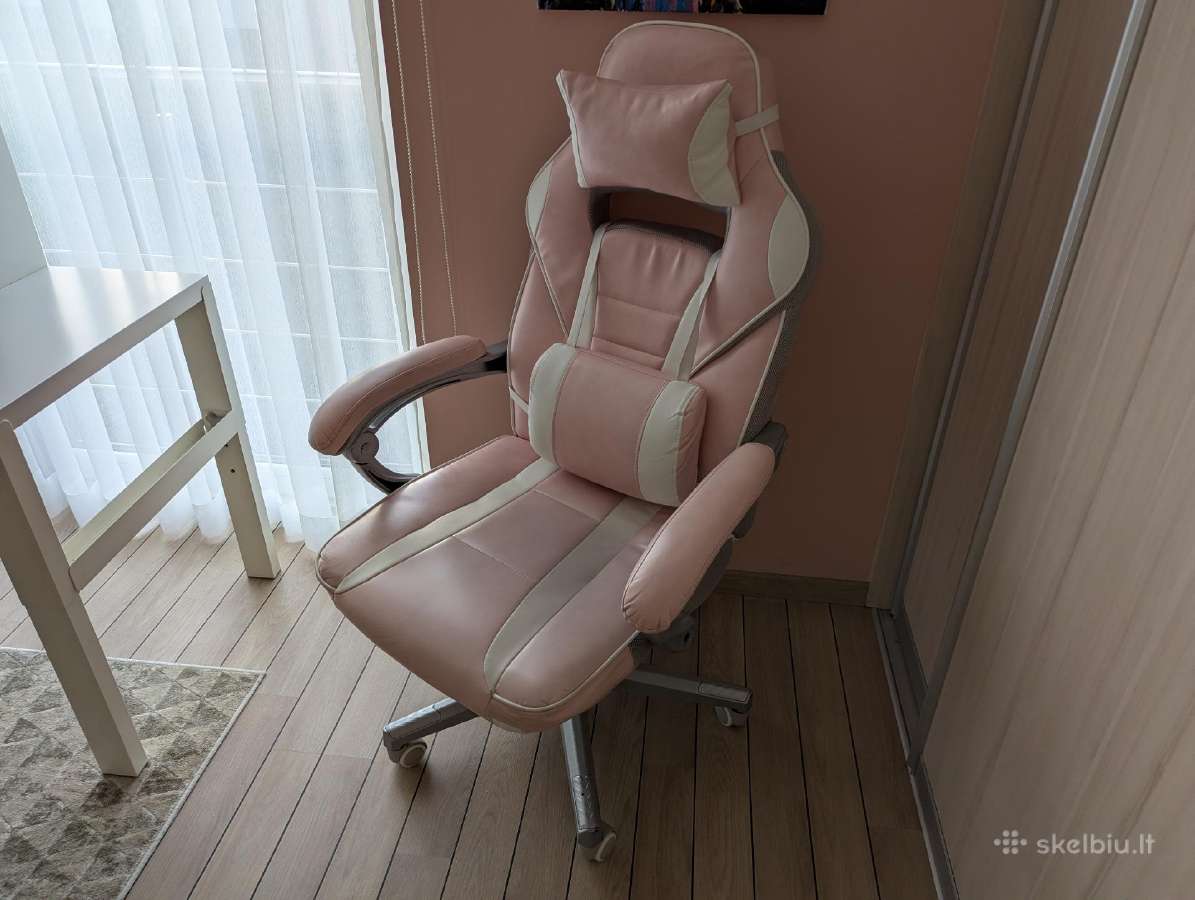 Švelniai rožinė ergonomiška kėdė - nuotraukos Nr. 3