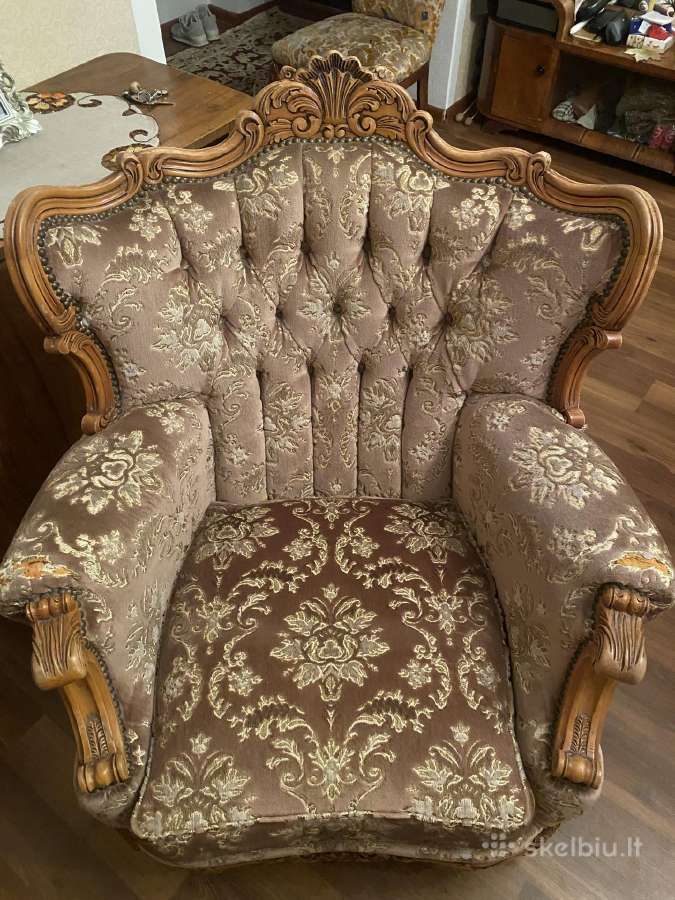 Klasikinis minkštų baldų komplektas – sofa ir 2fot - nuotraukos Nr. 4