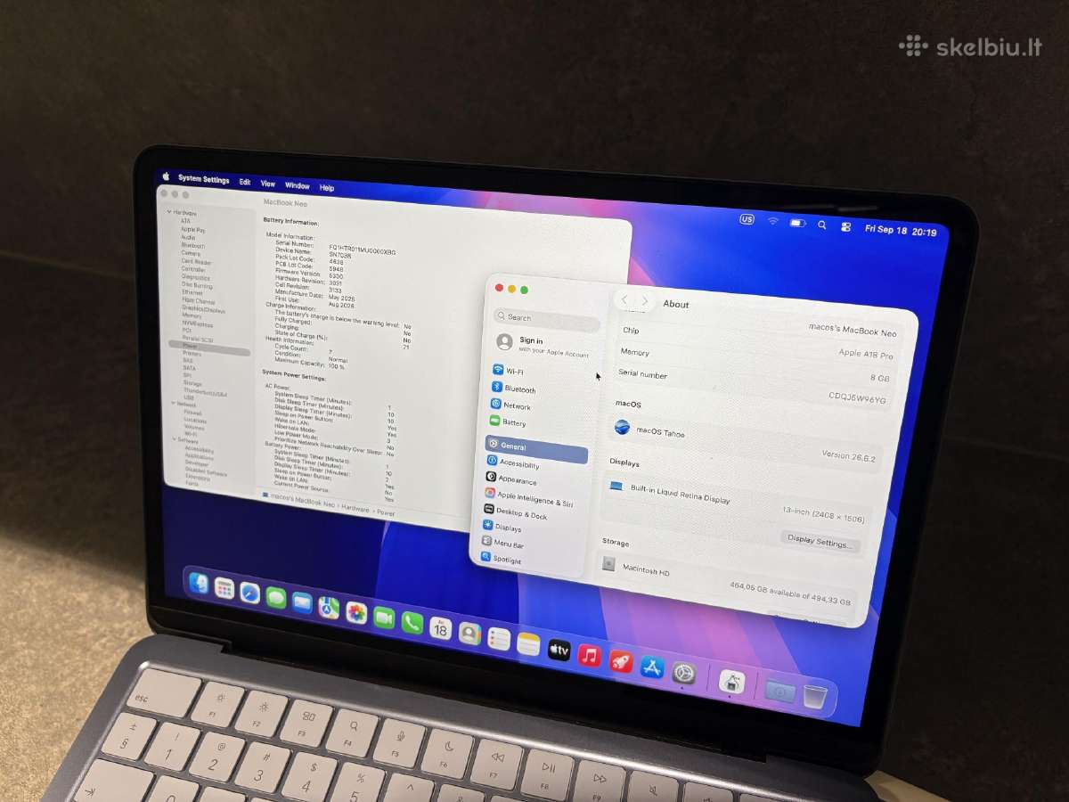 Parduodamas MacBook Neo 512 GB (Indigo mėlynas) - nuotraukos Nr. 2