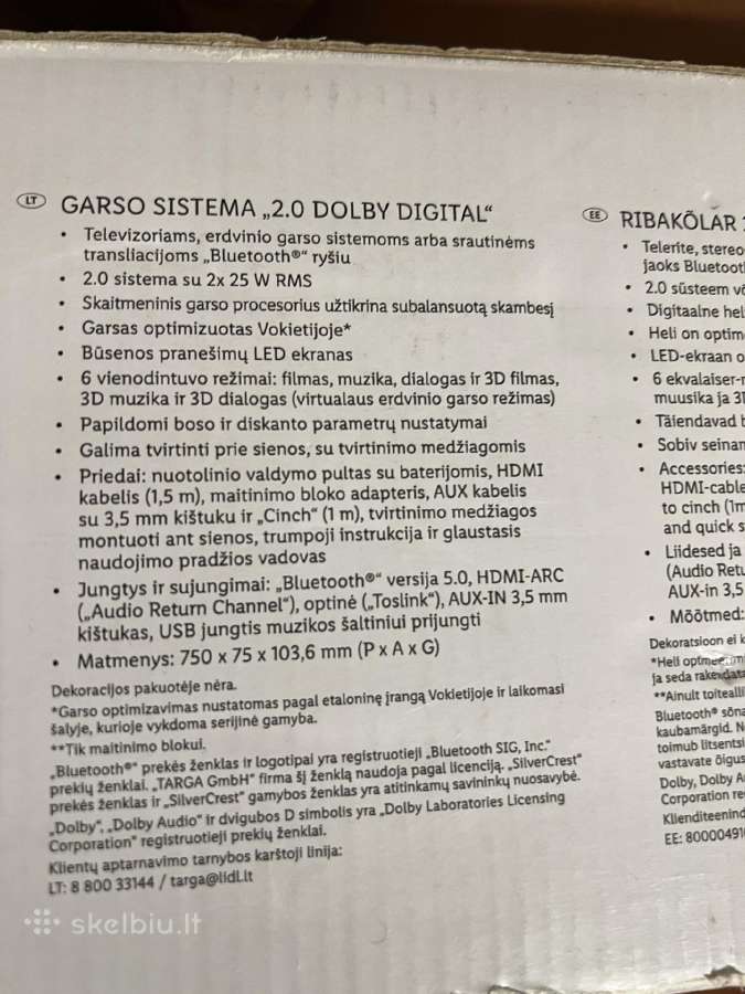 Bluetooth garso sistema dolby digital - nuotraukos Nr. 4
