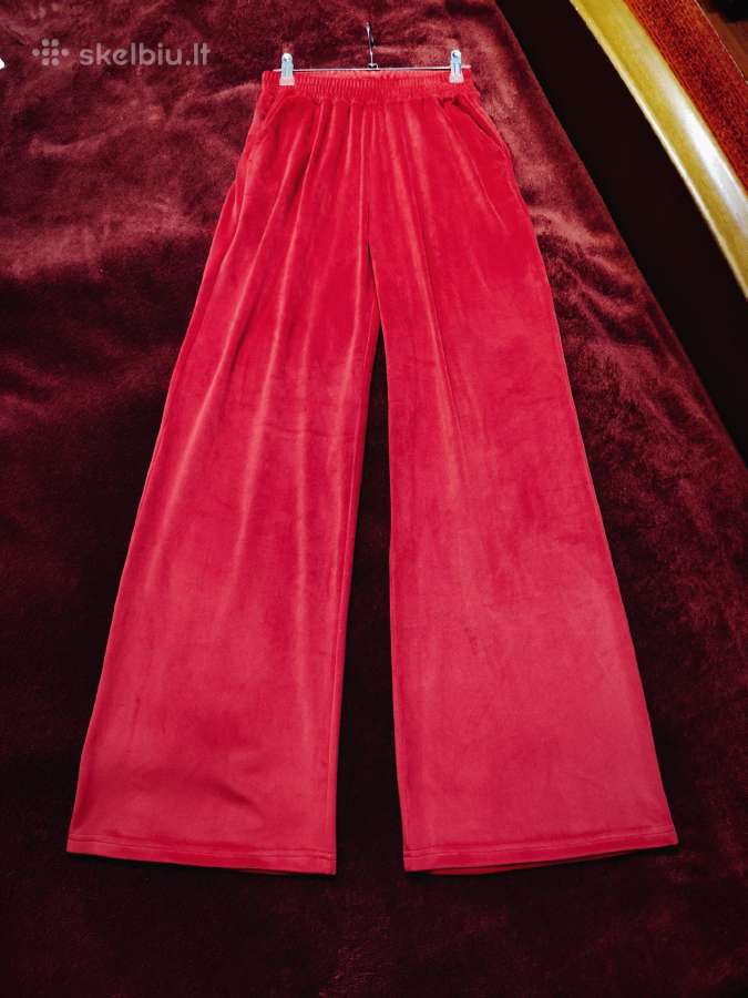 109 cm ilgio soft veliūro plačios kelnės 38 dydis - nuotraukos Nr. 3