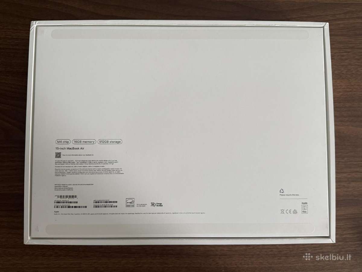 Nenaudotas MacBook Air M4 15" 512/16gb - nuotraukos Nr. 5