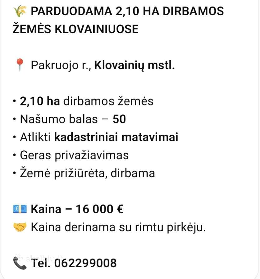Parduodu dirbama žemę - nuotraukos Nr. 2