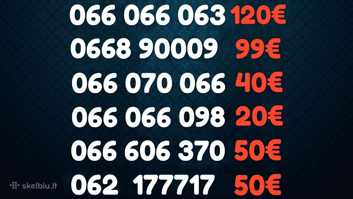 Gražus VIP numeris 6789 4444 707707 388883 4321234 - nuotraukos Nr. 4