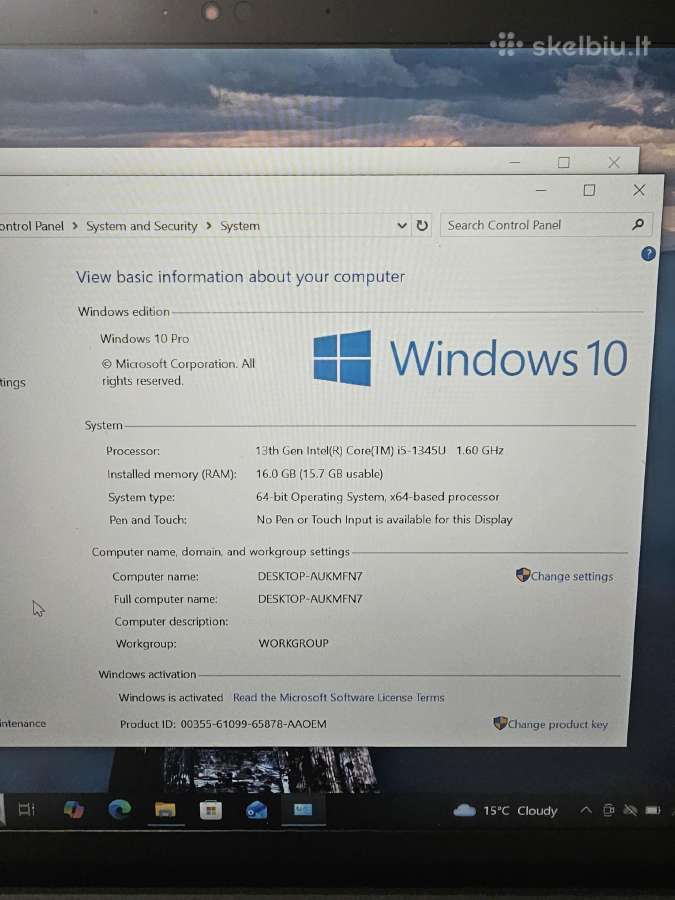 Lenovo Thinkpad T14 gen4 i5-13k,16gb/512gb - nuotraukos Nr. 4