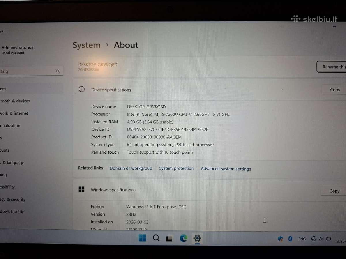 Parduota Lenovo T470 i5 7200u 128gb 4gb Touch - nuotraukos Nr. 7
