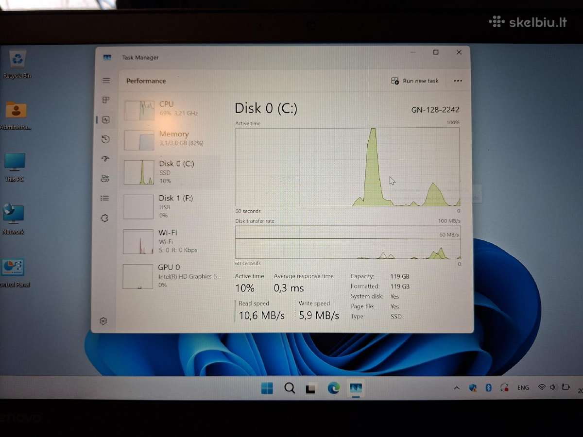 Parduota Lenovo T470 i5 7200u 128gb 4gb Touch - nuotraukos Nr. 9