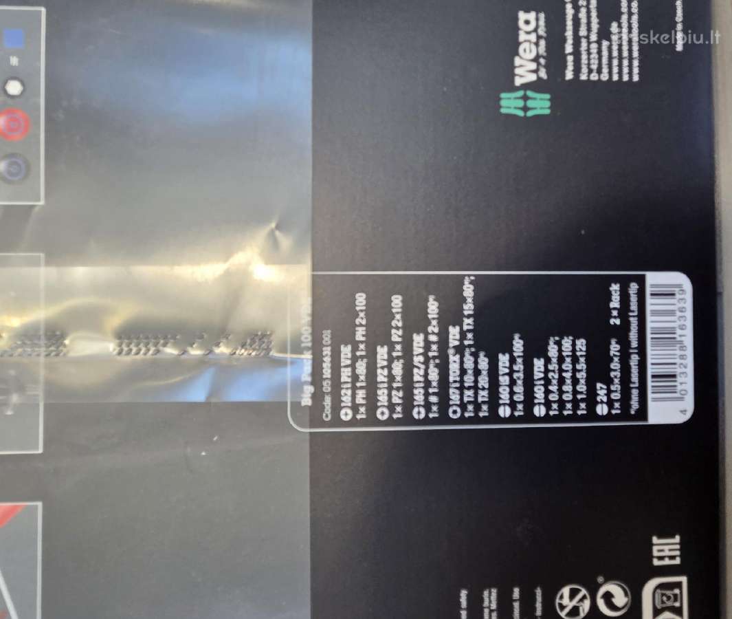 Atsuktuvų rinkinys Wera Big Pack 100/14 Vde - nuotraukos Nr. 5