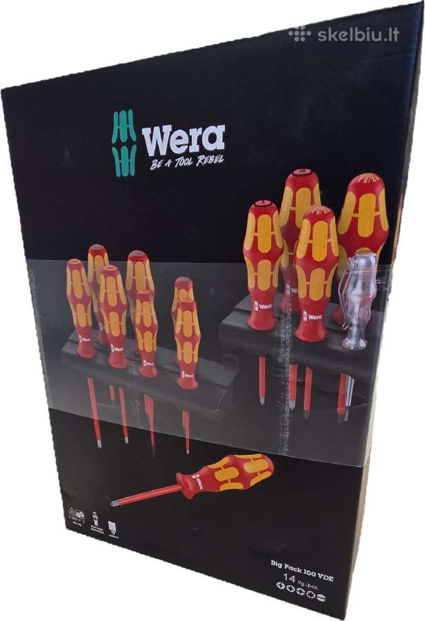 Atsuktuvų rinkinys Wera Big Pack 100/14 Vde - nuotraukos Nr. 2