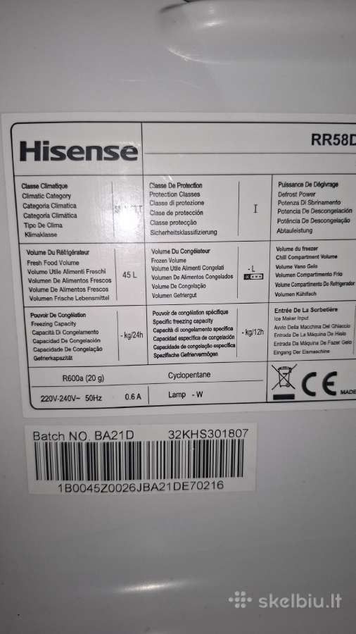 Hisense 45l šaldytuvas - nuotraukos Nr. 6