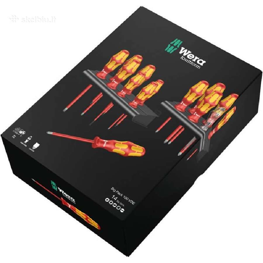 Atsuktuvų rinkinys Wera Big Pack 100/14 Vde - nuotraukos Nr. 7