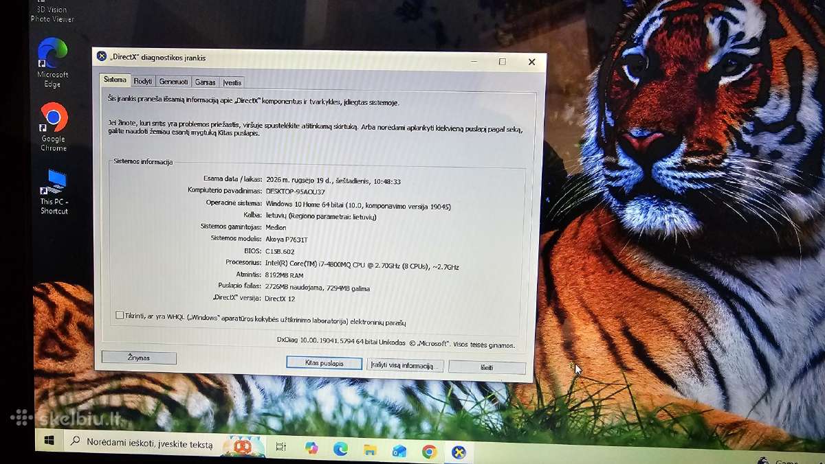 Medion Akoya i7/8gb/120ssd+1000gb/17.3 nvidia - nuotraukos Nr. 5