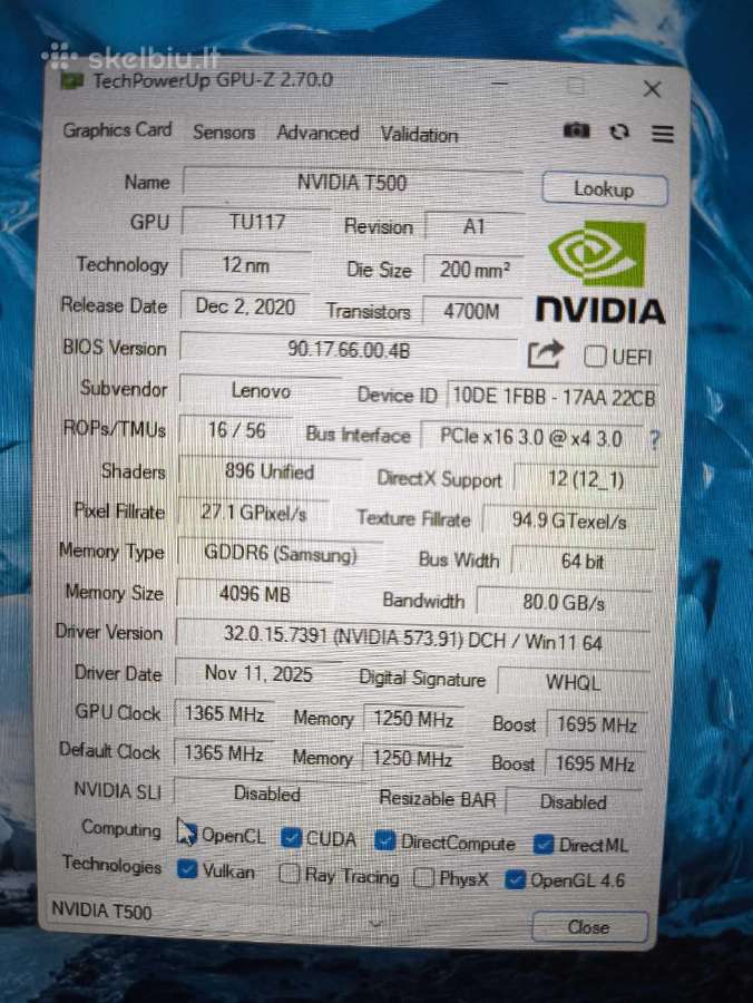 Thinkpad P14s 14.0 Ips i7-1165g7 16gb 512gb SSD - nuotraukos Nr. 6