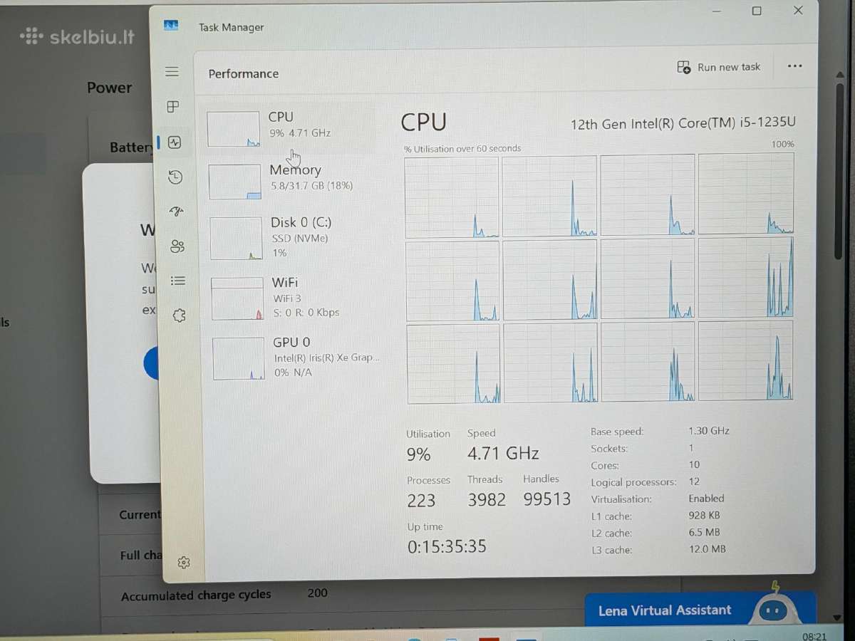 Lenovo Thinkpad T14 Gen3 I5-1235u 32gb 256ssd - nuotraukos Nr. 7